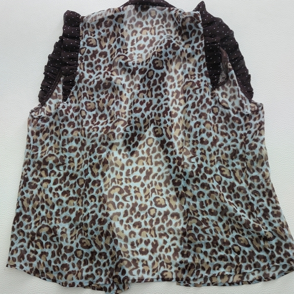 BCBGMaxAzaria Leopard Print Top XL - Picture 2 of 3